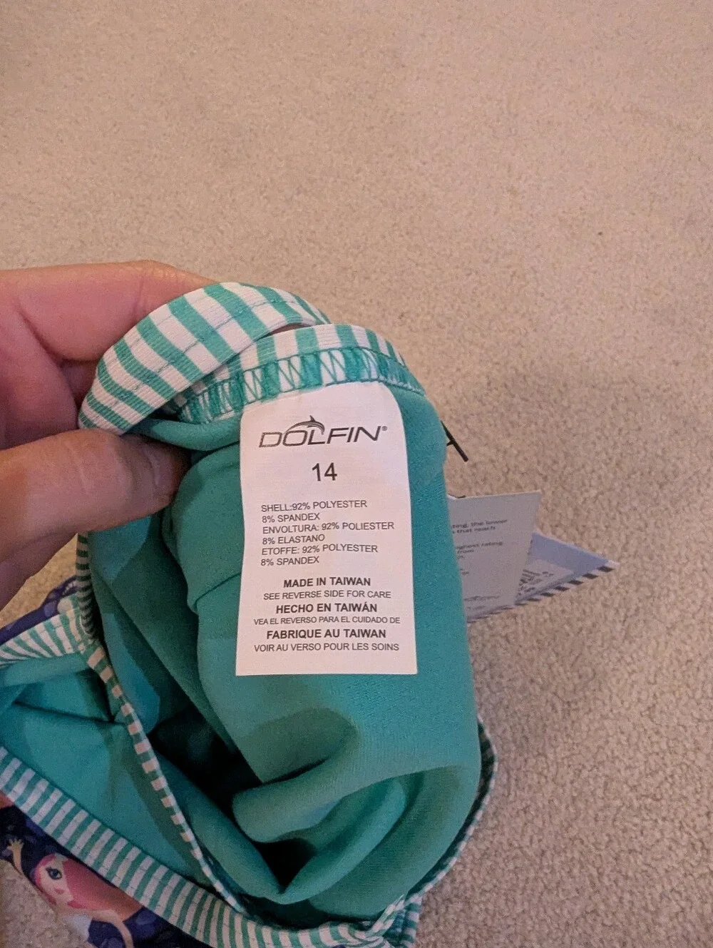 Nwt Dolfin Uglies Mermaid Print One Piece Swimsuit Sz 14